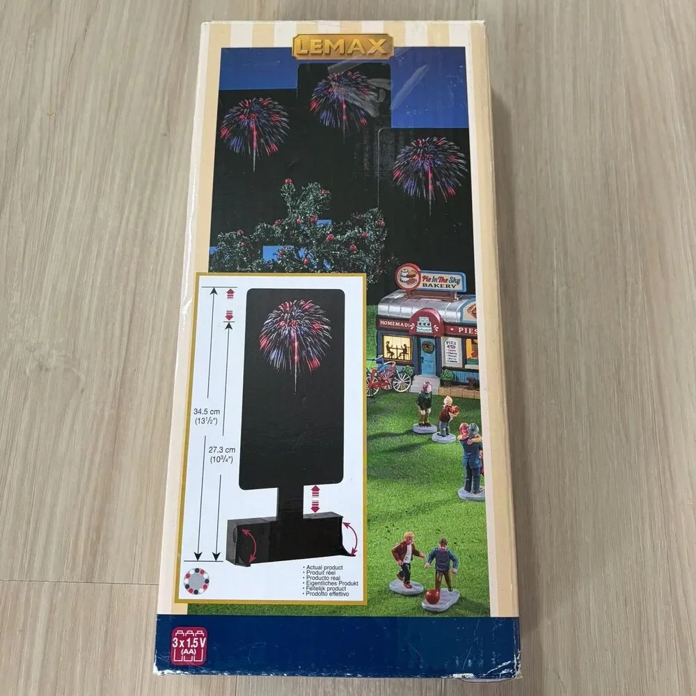 Lemax  Blue Fireworks #64082 Glow Blinking LED Animated Retired